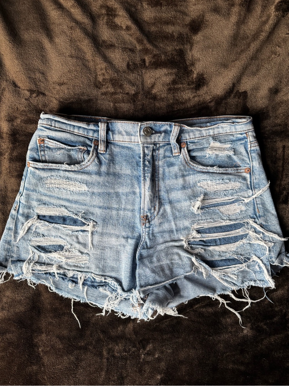 American Eagle Light Blue Distressed Denim Women's Shorts